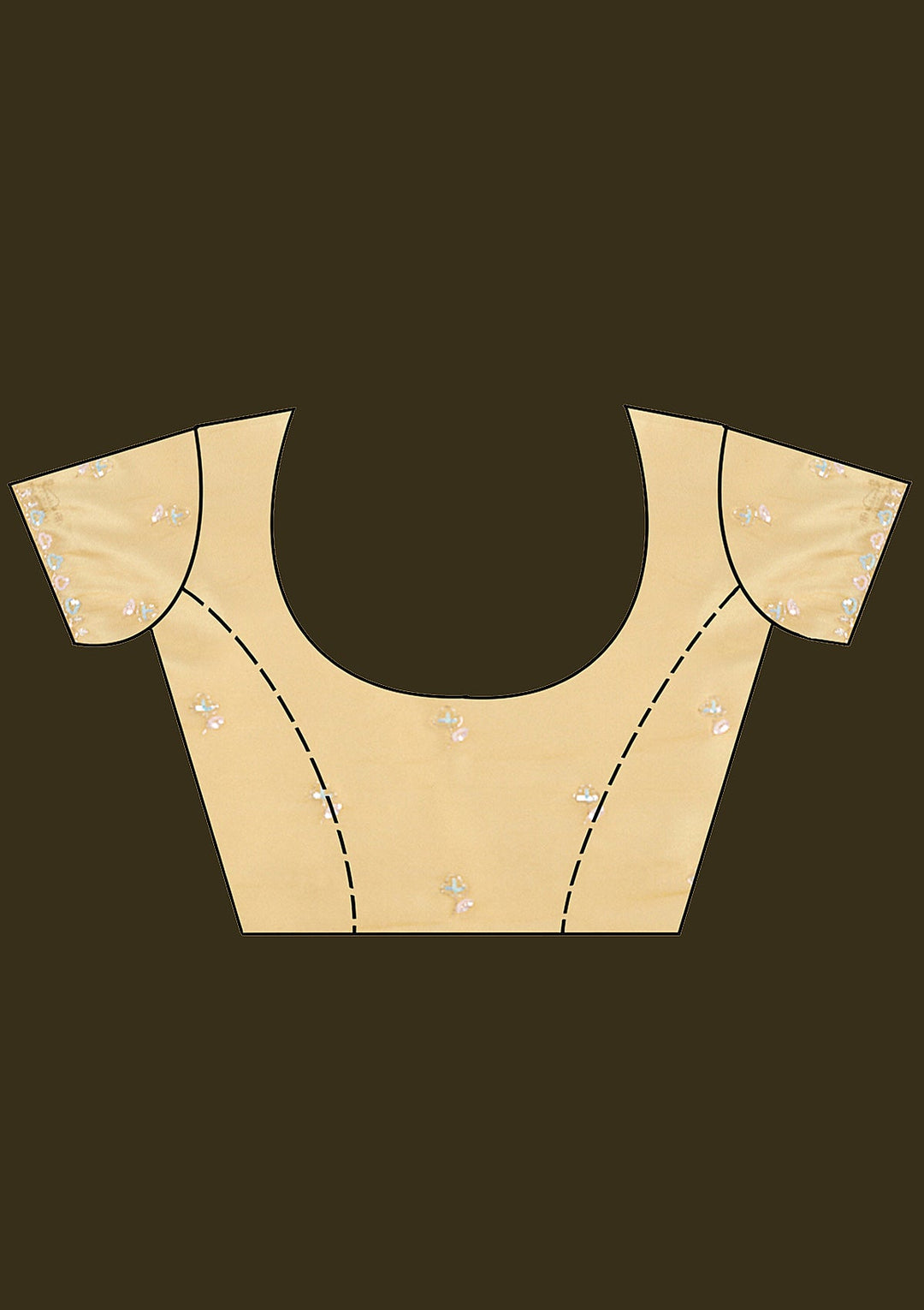 Gold Aariwork Tissue Saree_koskii