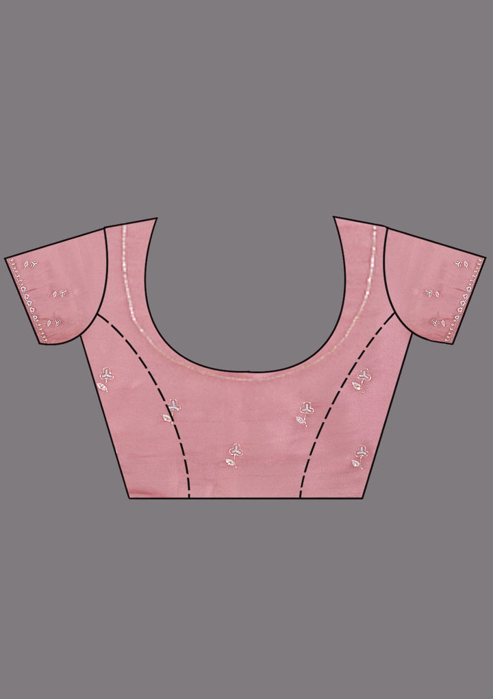 Onion Pink Aariwork Tissue Saree_koskii