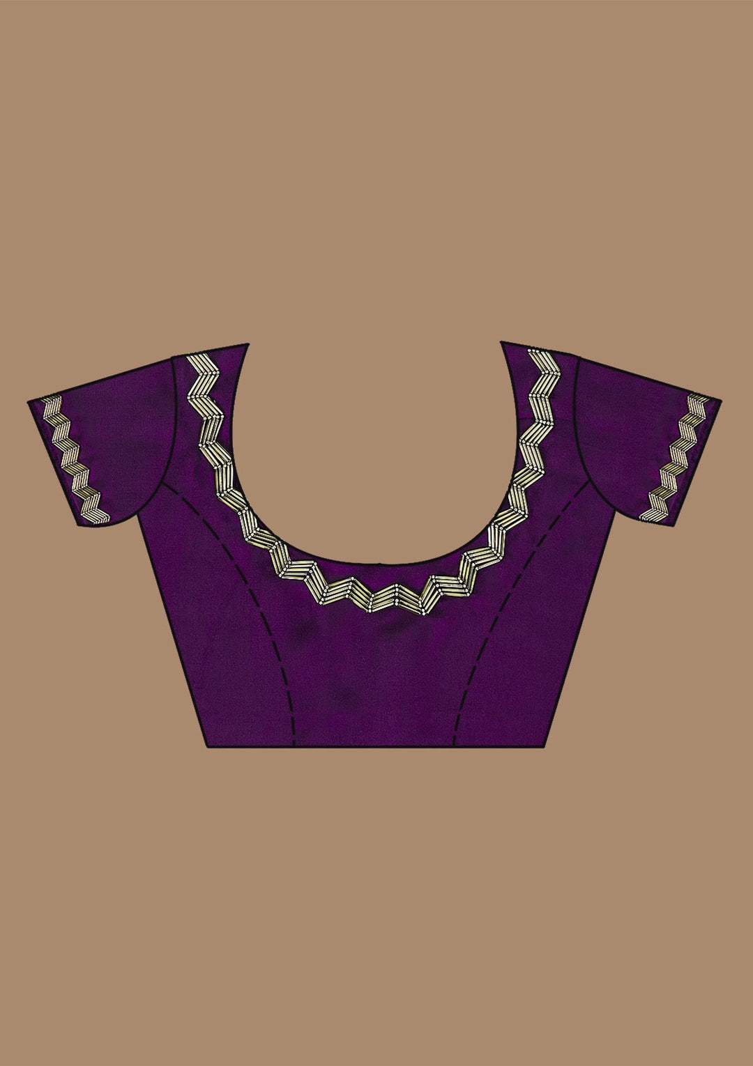 Purple Aariwork Satin Saree_koskii