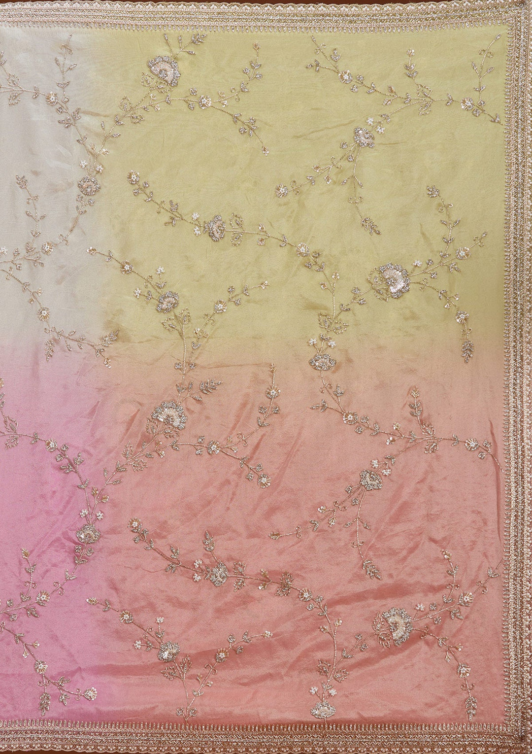Peach Cutdana Tissue Saree_koskii