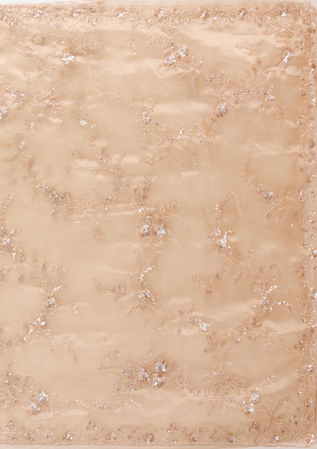 Beige Cutdana Organza Saree-koskii
