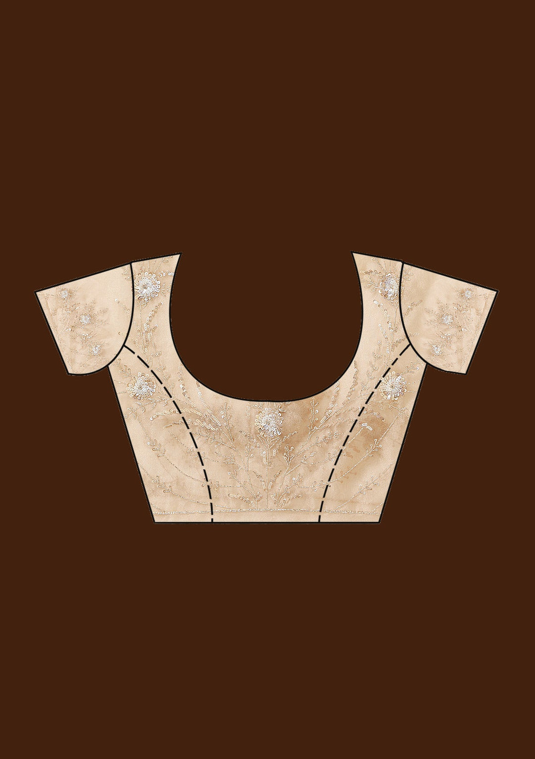 Beige Cutdana Organza Saree-koskii