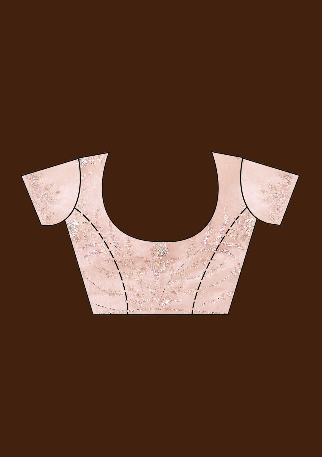 Pink Cutdana Organza Saree-koskii