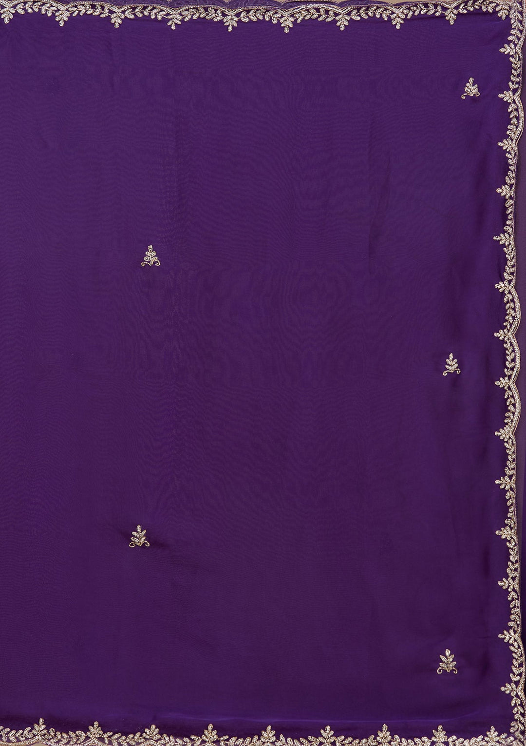 Purple Cutdana Satin Saree_koskii