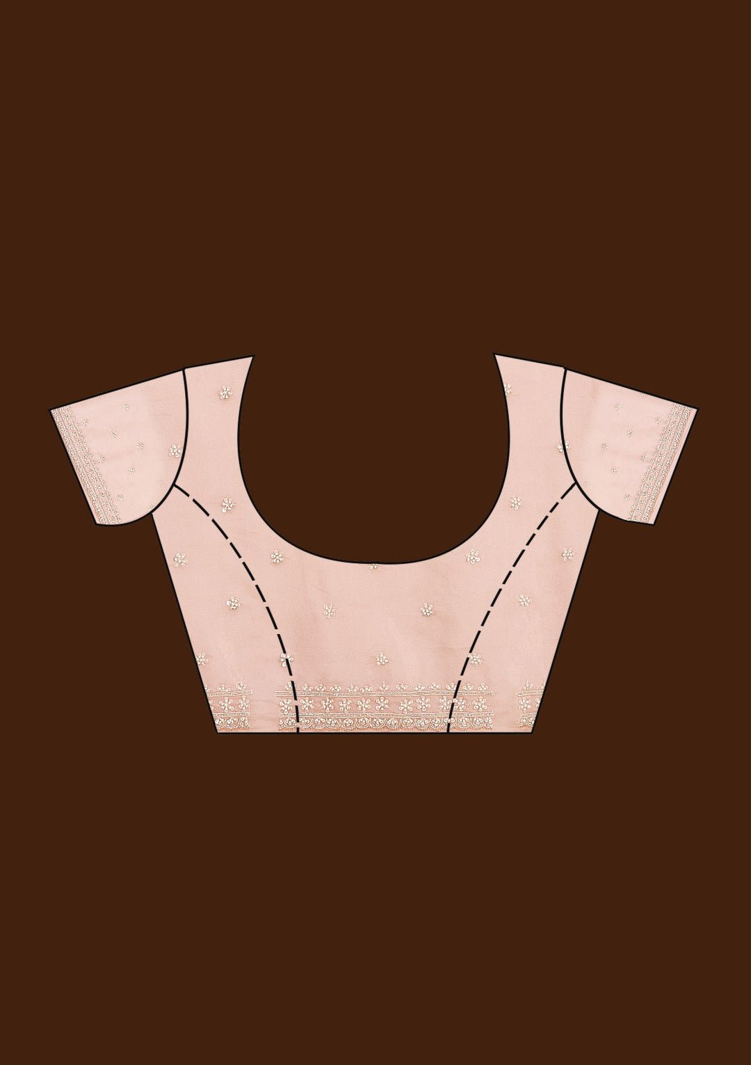 Light Peach Cording Tissue Saree-koskii