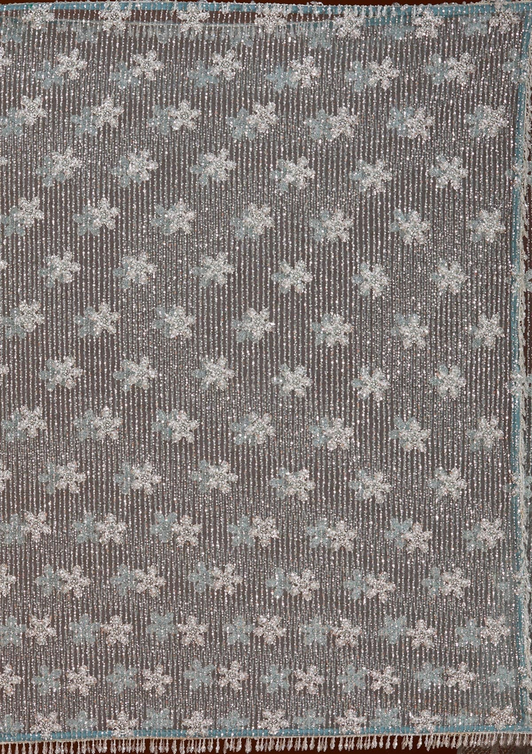 Sky Blue Sequins Net Saree