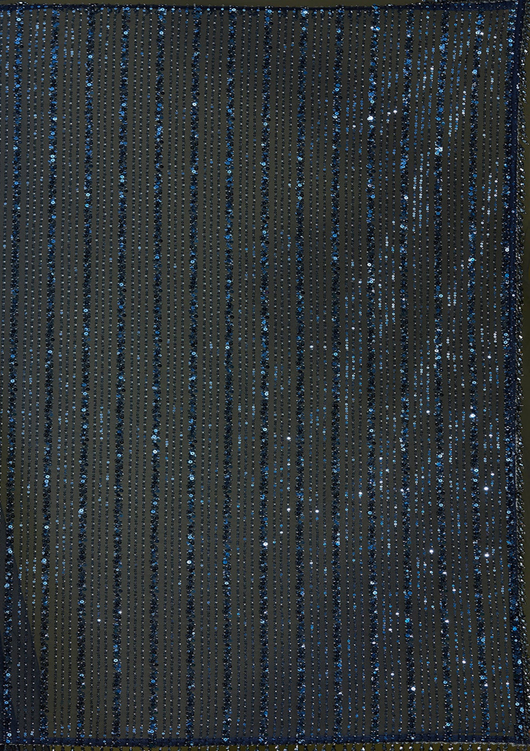 Navy Blue Sequins Net Saree
