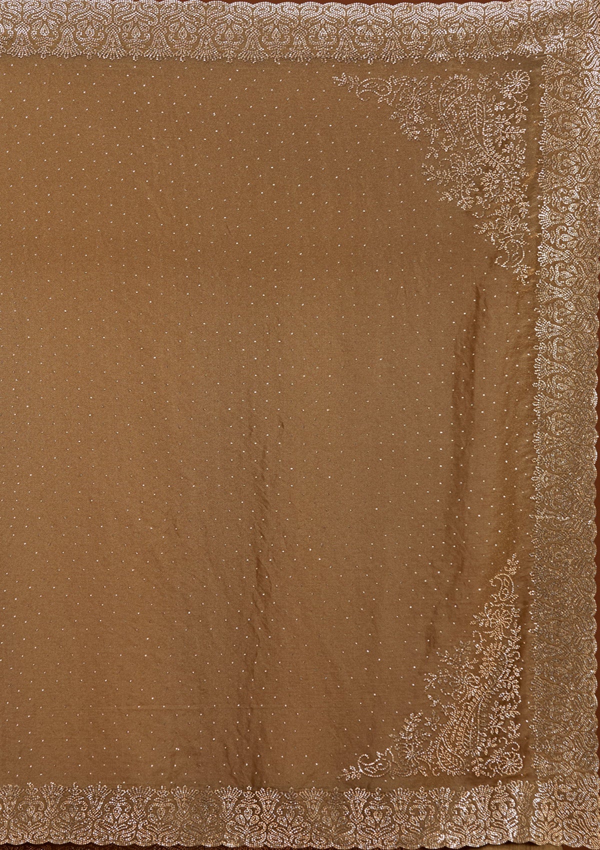 Brown Zariwork (Gold) Georgette Saree_koskii