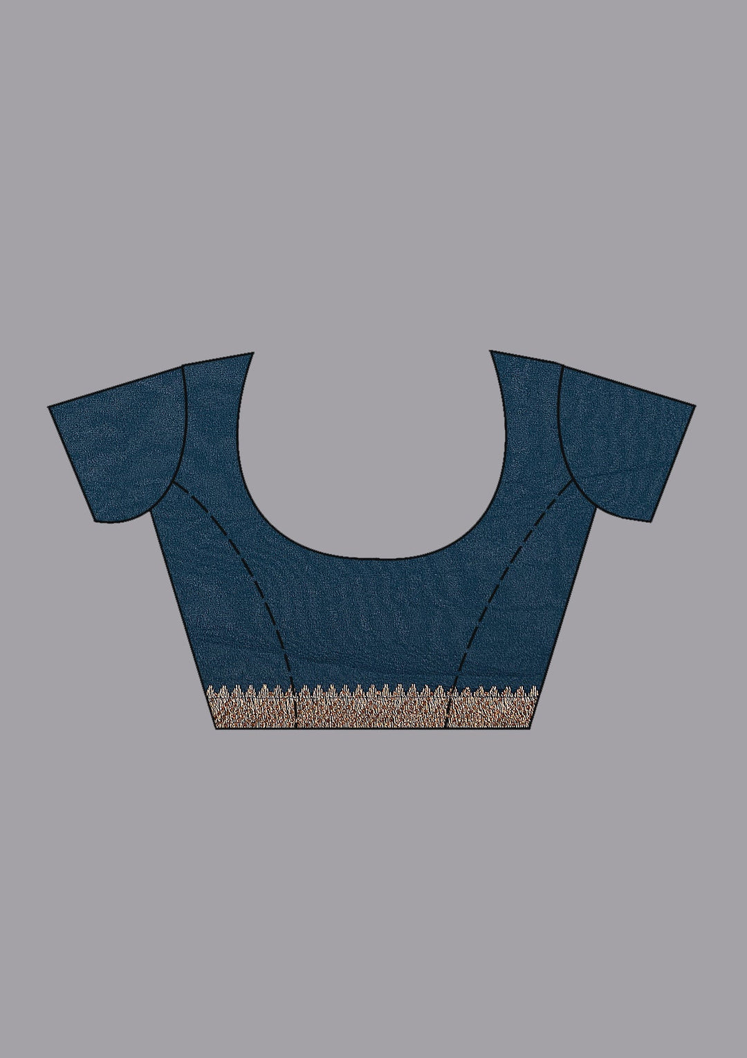Peacock Blue Stonework (Gold) Georgette Saree_koskii