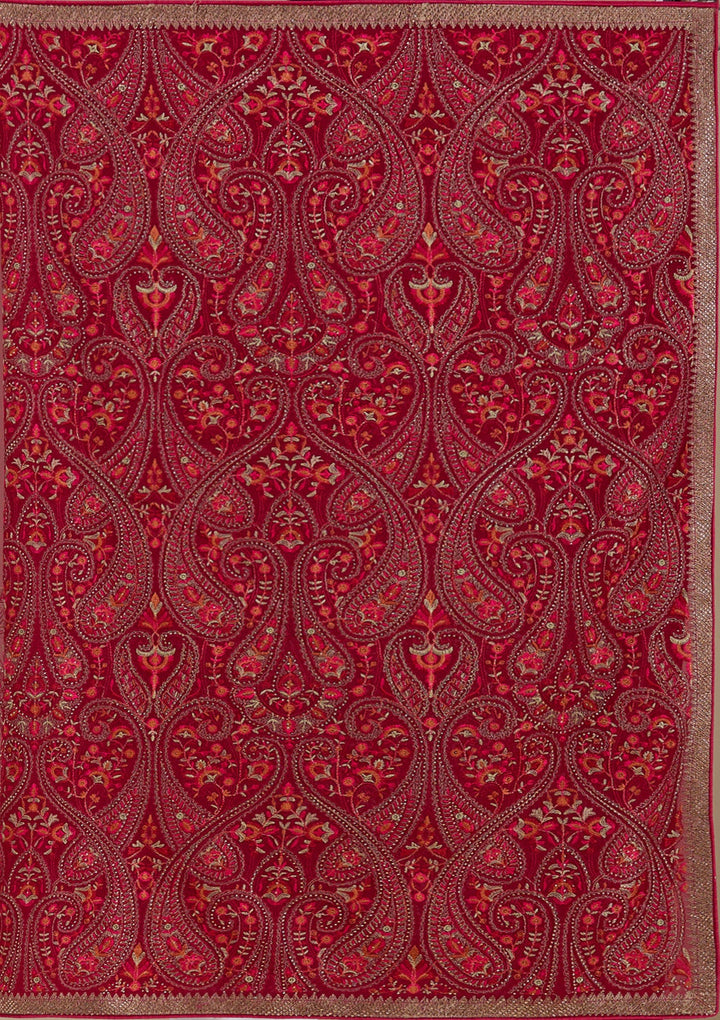 Rani Pink Kashmiri Georgette Saree_koskii