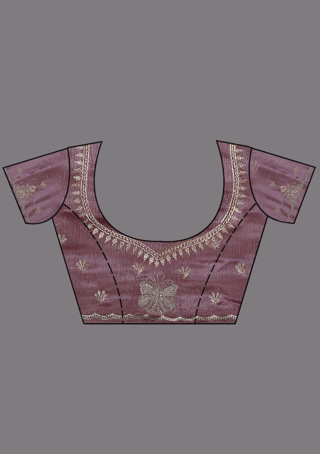 Lavender Stonework (Gold) Organza Saree_koskii
