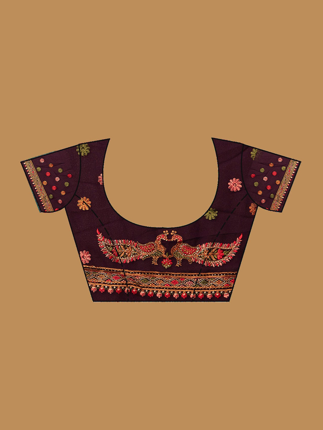 Purple Kashmiri Georgette Saree