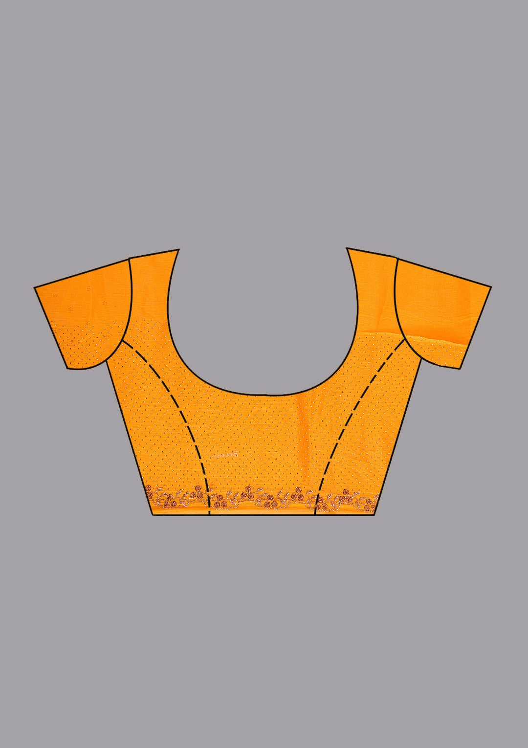 Mustard Stonework (Gold) Tissue Saree_koskii