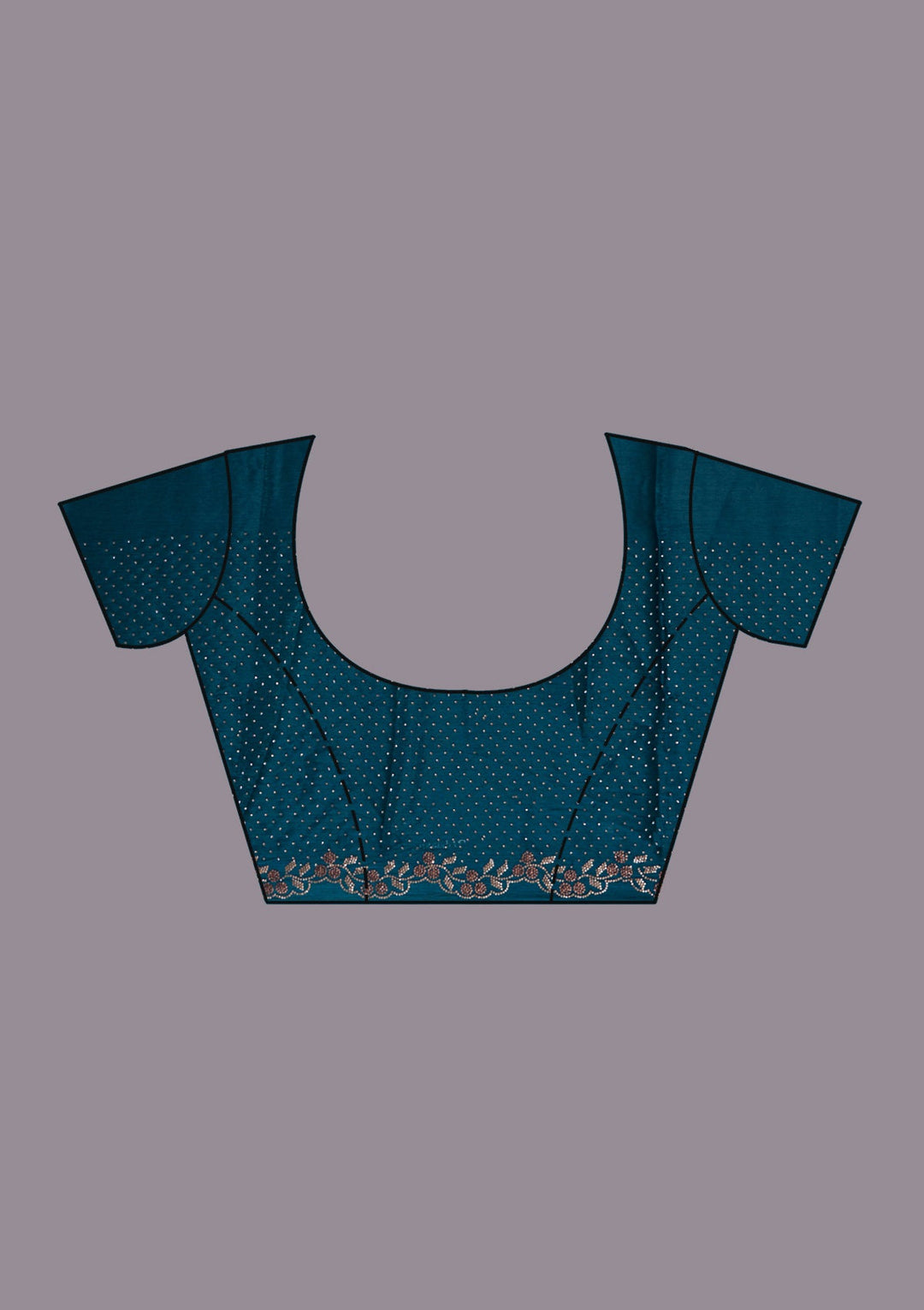 Peacock Blue Stonework (Gold) Tissue Saree_koskii
