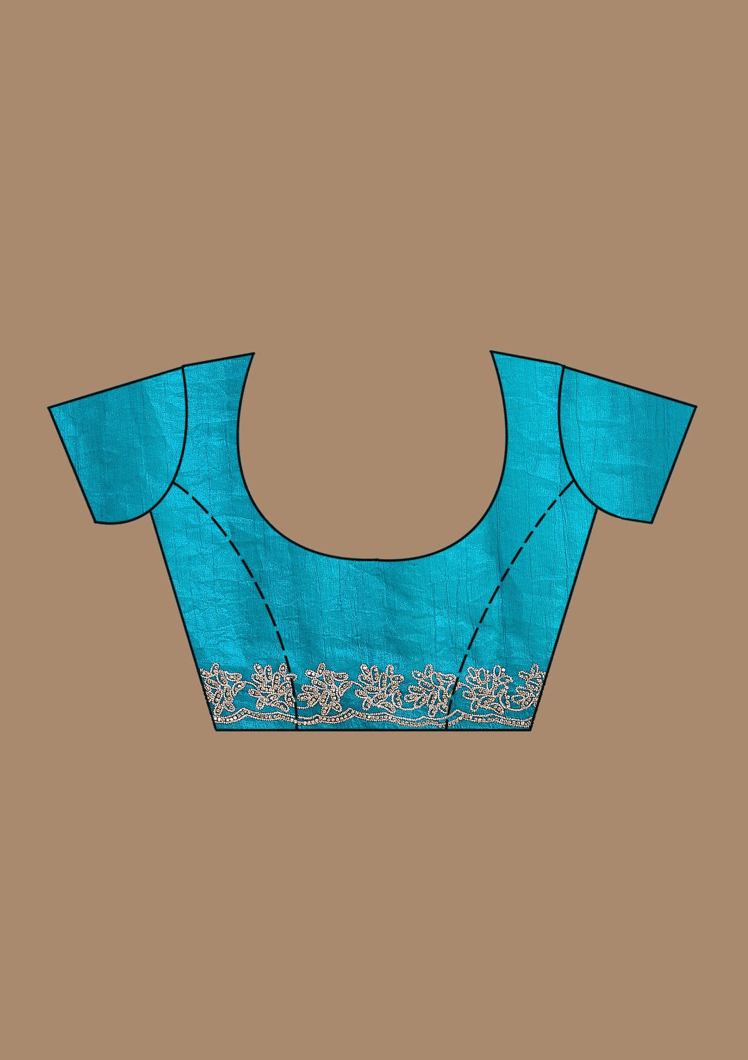 Rama Green Threadwork Tissue Saree_koskii