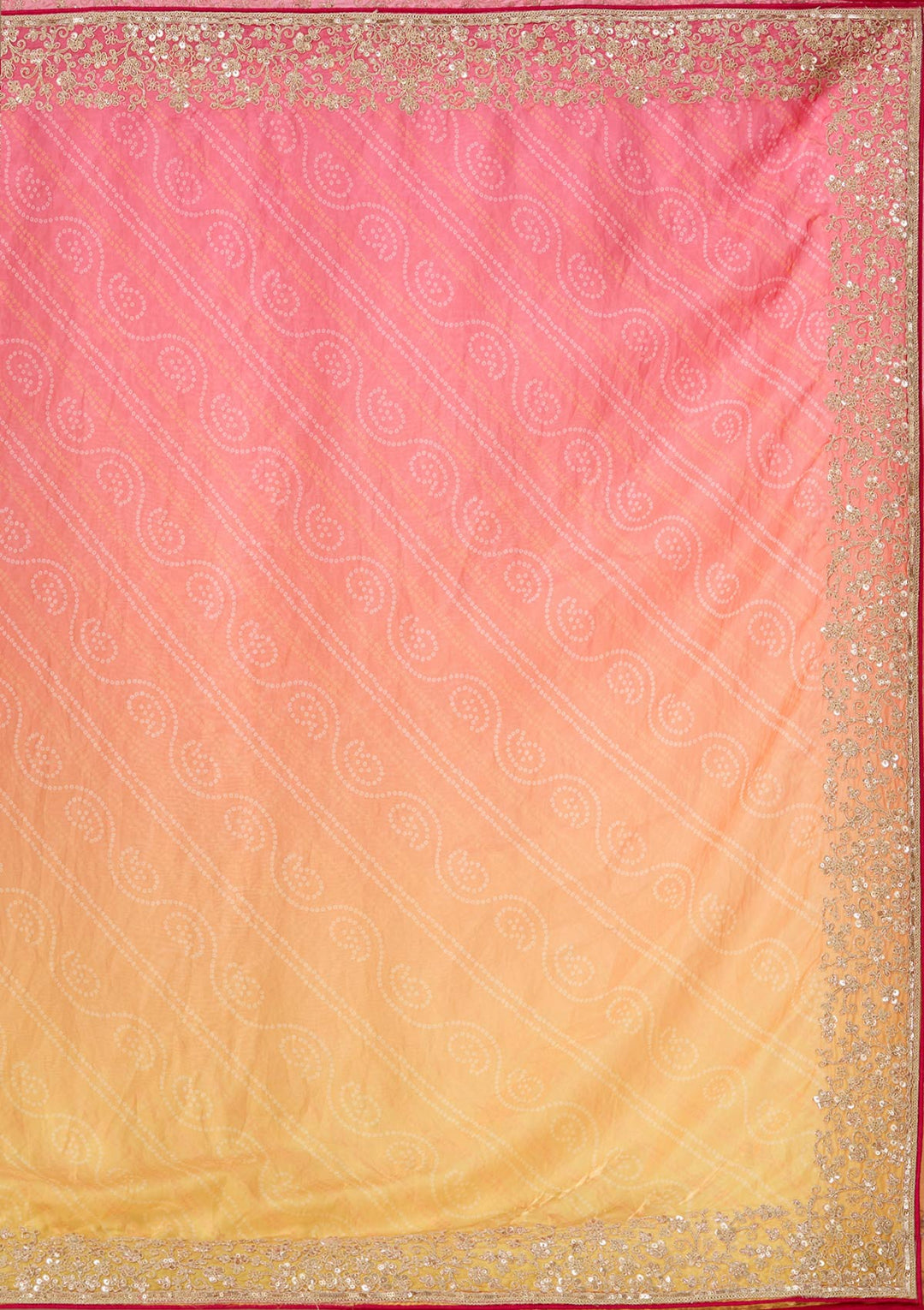 Rani Pink Cording Chiffon Saree