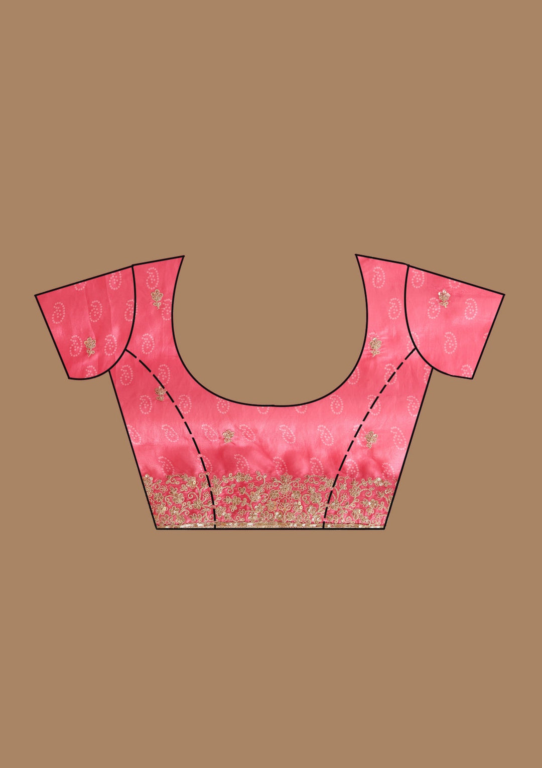 Rani Pink Cording Chiffon Saree