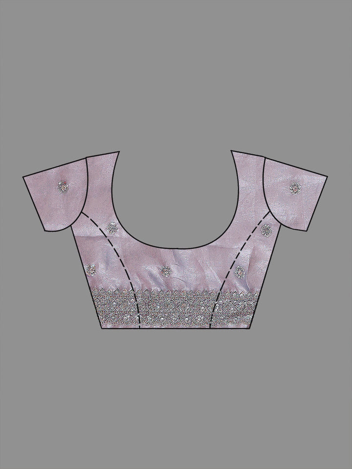 Lavender Sequins Tissue Saree