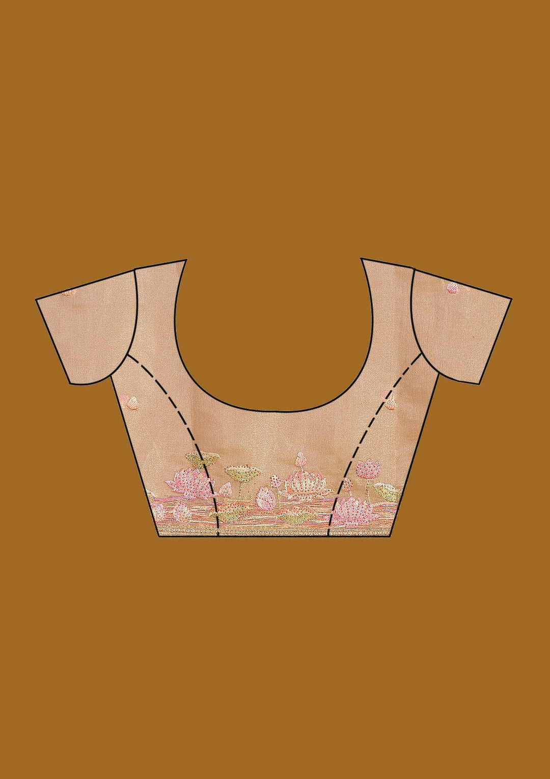 Onion Pink Threadwork Tissue Saree