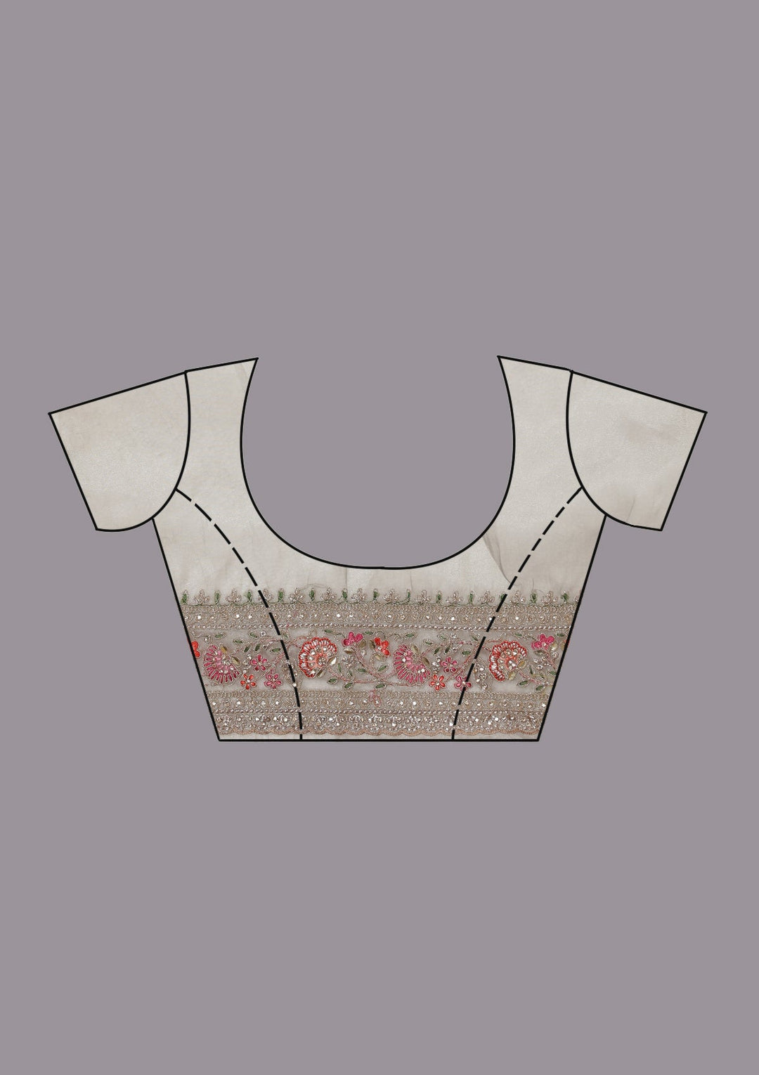 Baby Pink Sequins Organza Saree