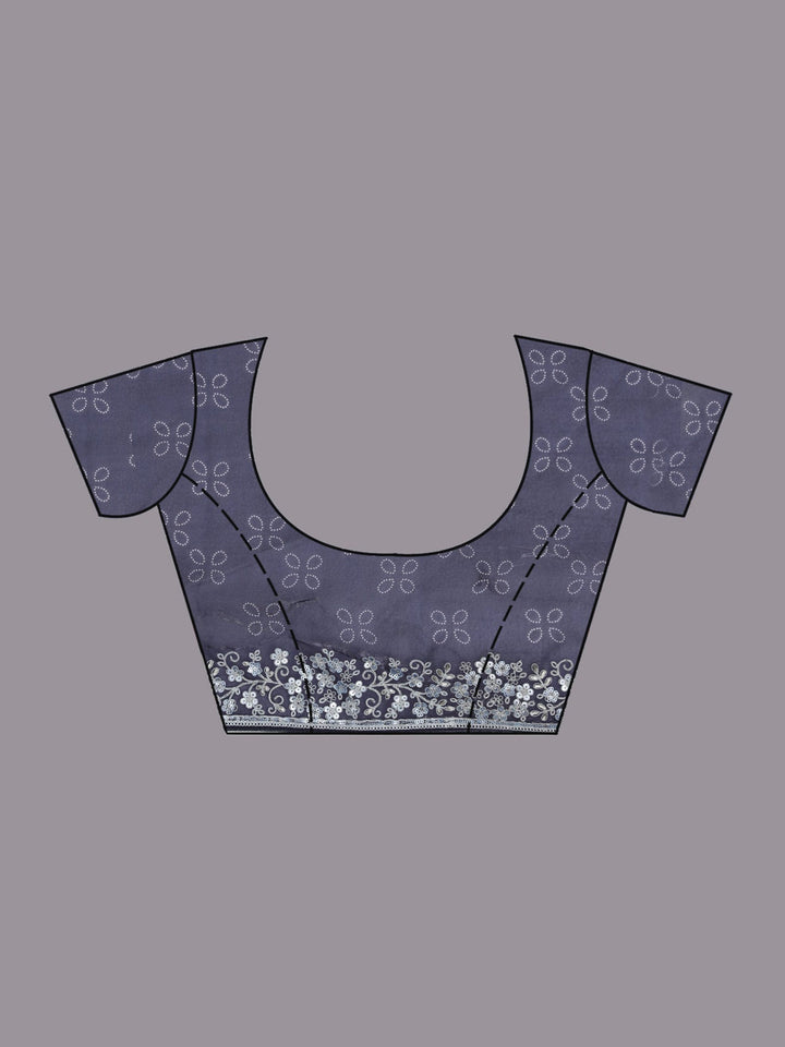 Sky Blue Cording Organza Saree