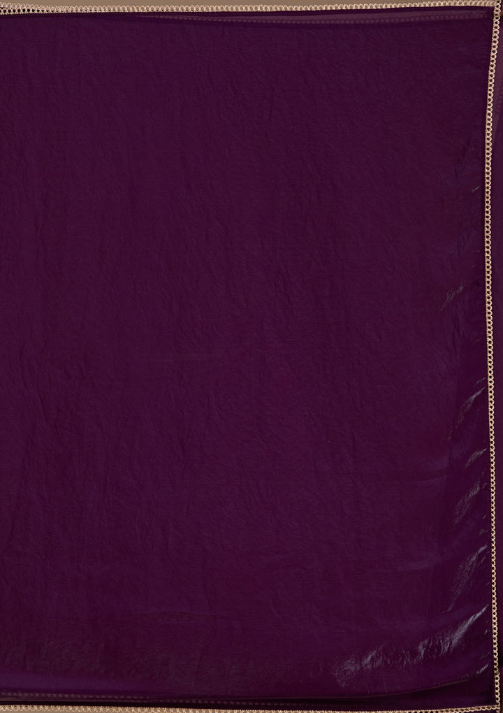 Purple Sequins Tissue Saree_koskii