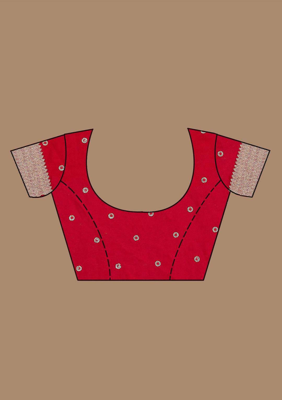 Red Sequins Tissue Saree_koskii