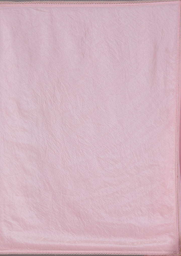 Baby Pink Pearlwork Tissue Saree_koskii