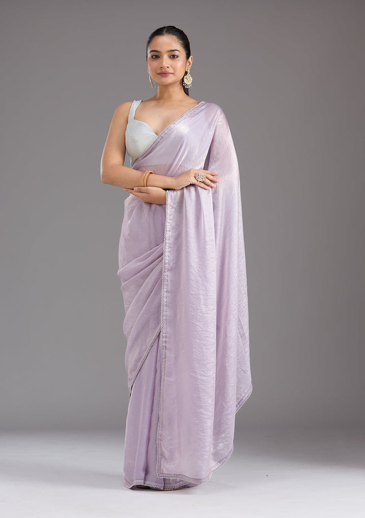 Lavender Pearlwork Tissue Saree_koskii