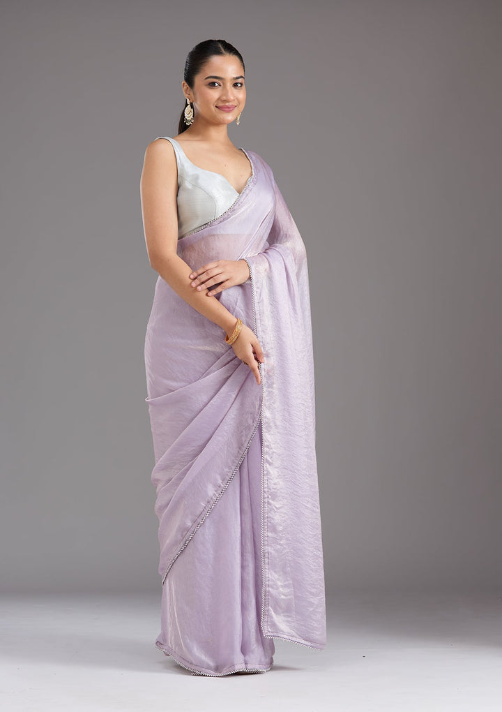 Lavender Pearlwork Tissue Saree_koskii