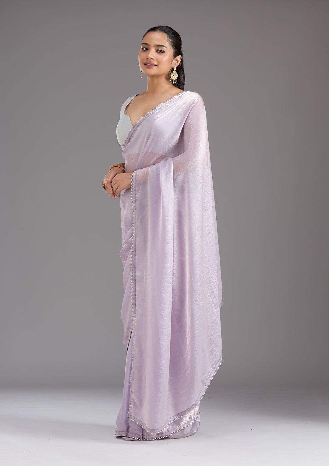 Lavender Pearlwork Tissue Saree_koskii