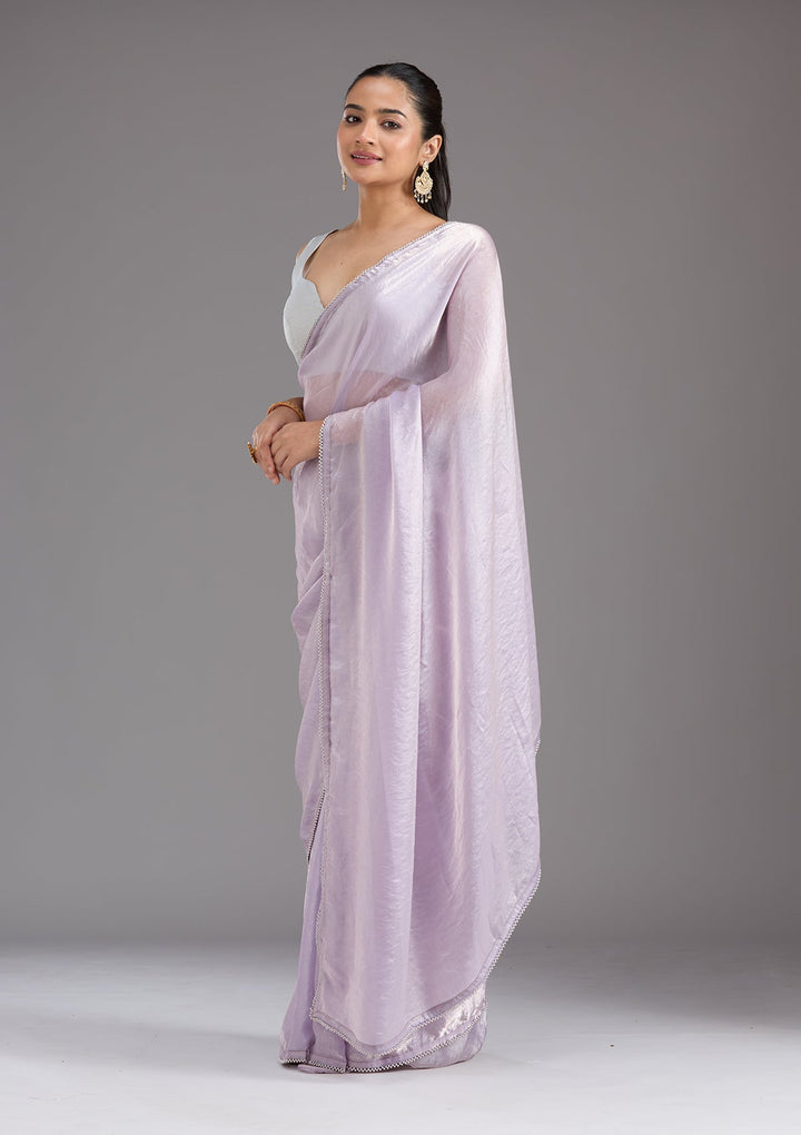 Lavender Pearlwork Tissue Saree_koskii