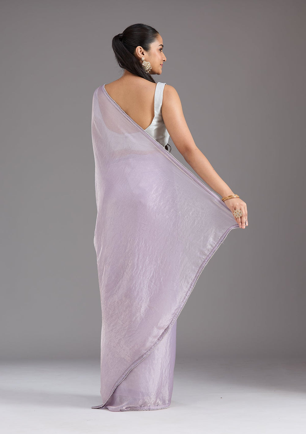 Lavender Pearlwork Tissue Saree_koskii
