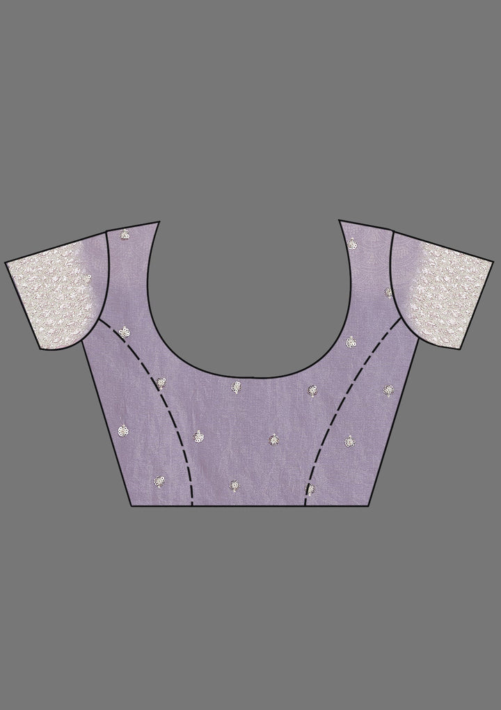 Lavender Pearlwork Tissue Saree_koskii