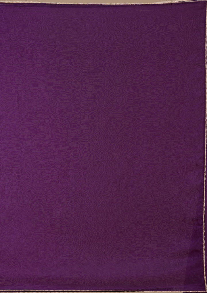 Magenta Pink Threadwork Tissue Saree_koskii