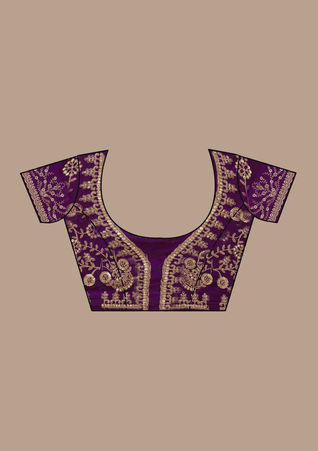 Magenta Pink Threadwork Tissue Saree_koskii