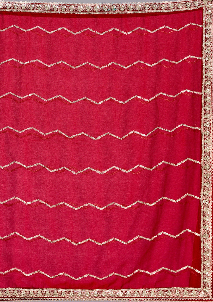 Rani Pink Sequins Georgette Saree-koskii