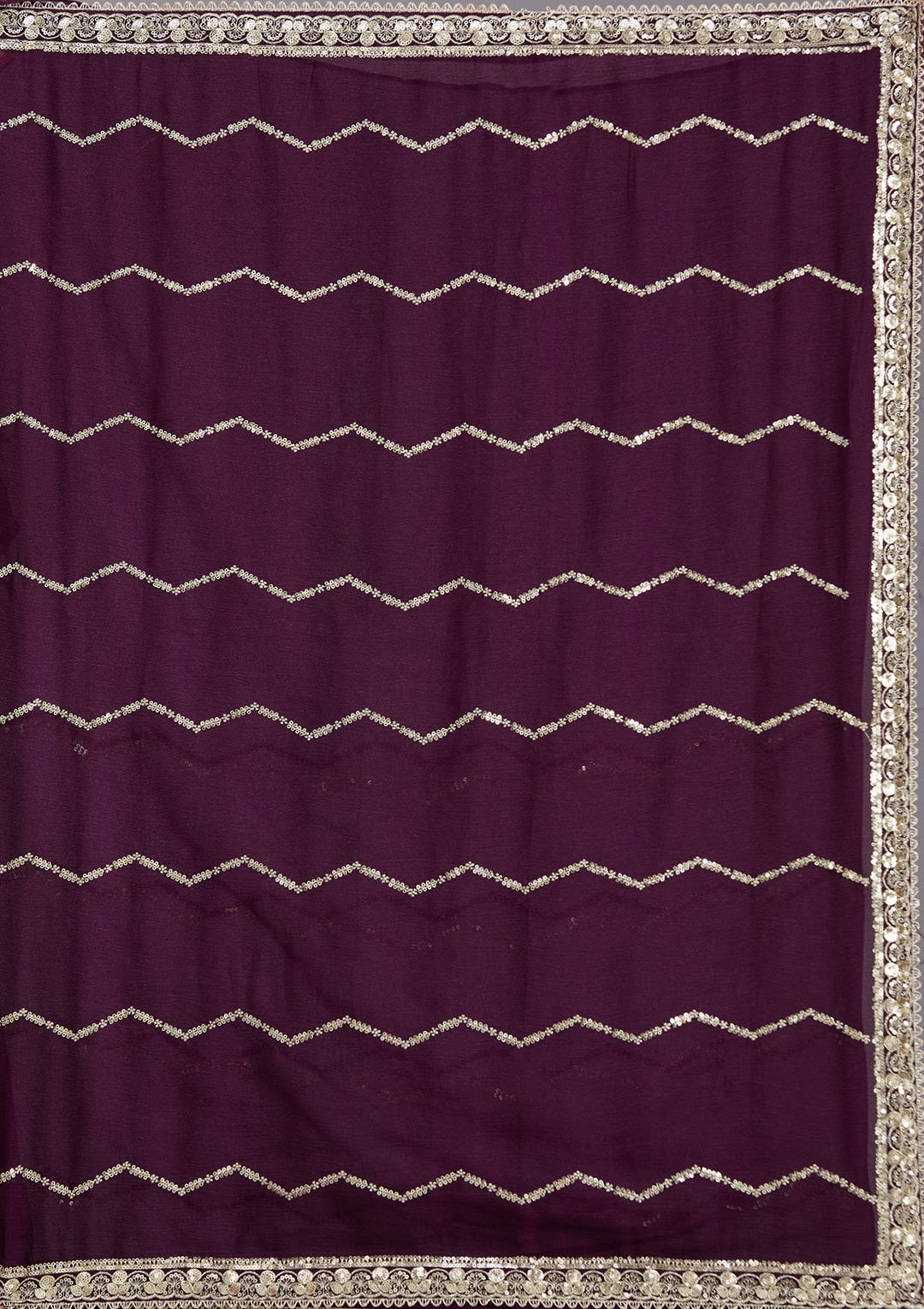 Wine Sequins Georgette Saree-koskii