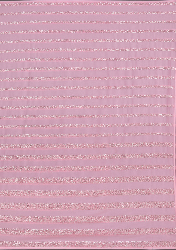 Baby Pink Sequins Georgette Saree_koskii