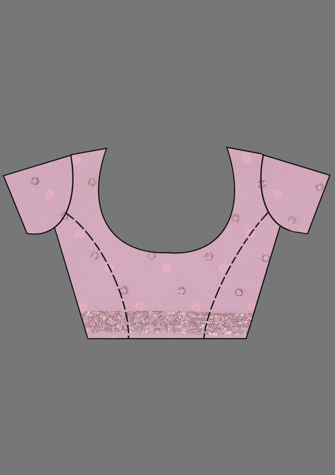 Baby Pink Sequins Georgette Saree_koskii