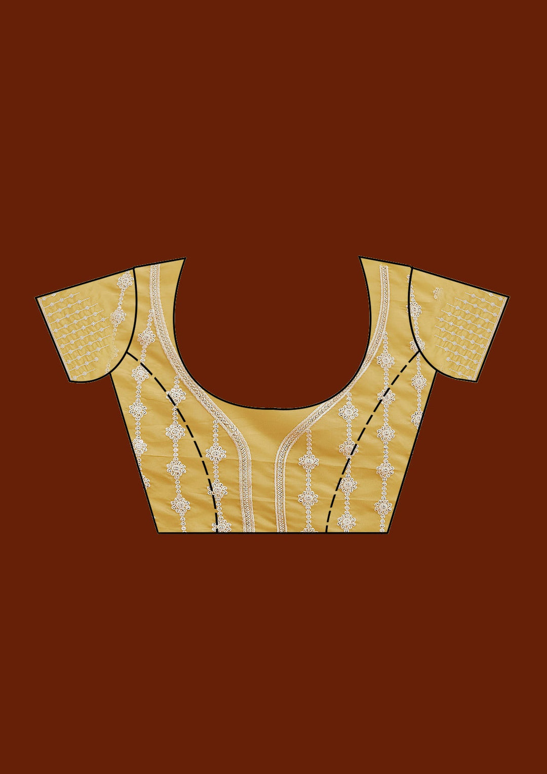 Yellow Pearlwork Tissue Saree_koskii