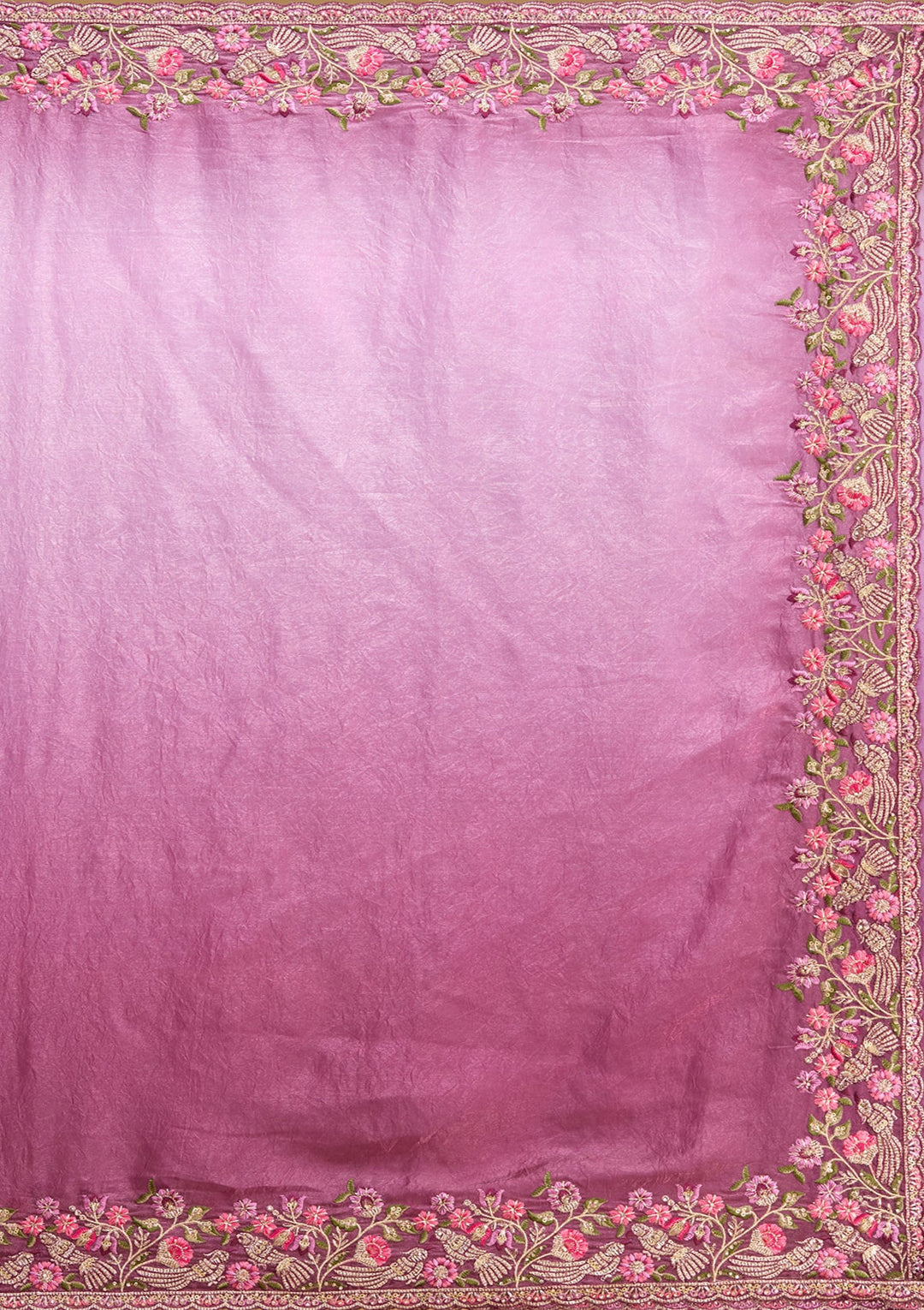 Lavender Threadwork Tissue Saree