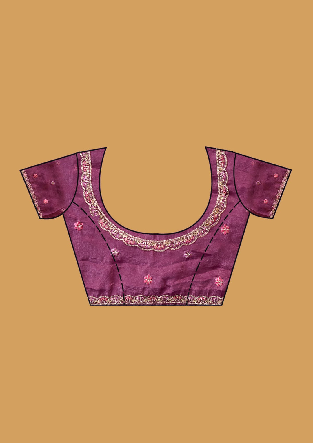 Lavender Threadwork Tissue Saree