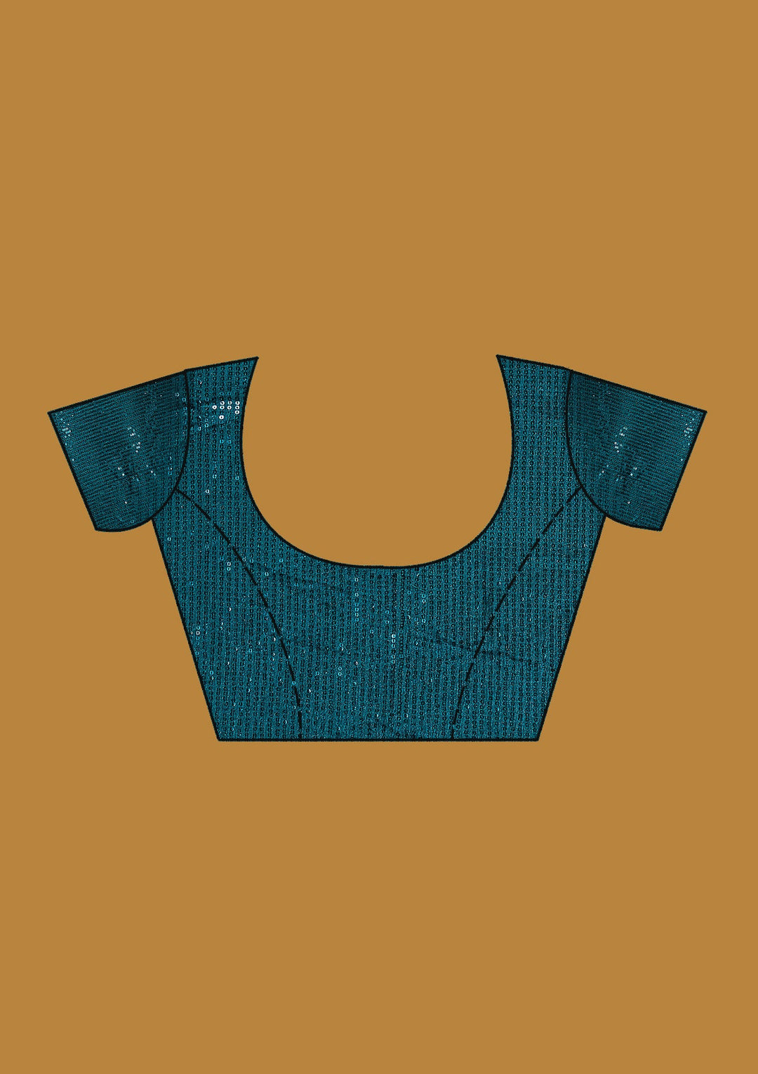 Teal Green Sequins Chiffon Saree