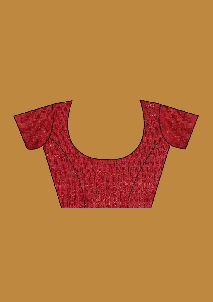 Maroon Sequins Net Saree