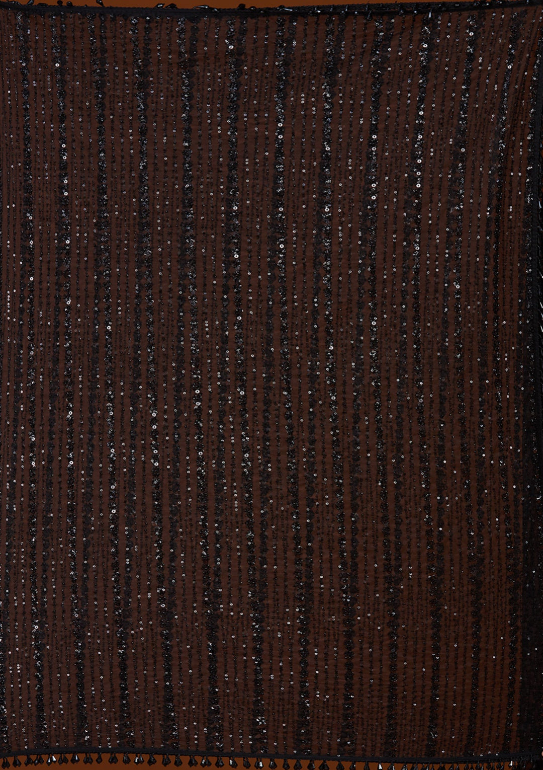 Black Sequins Net Saree