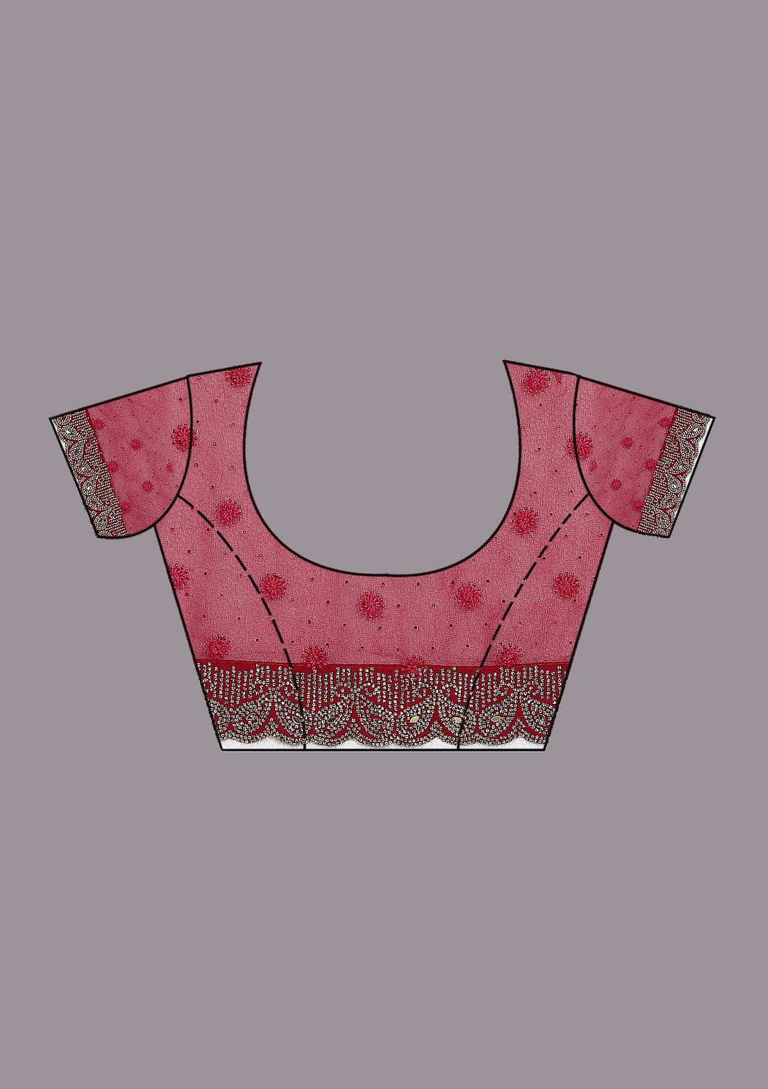 Peacock Blue Threadwork Georgette Saree