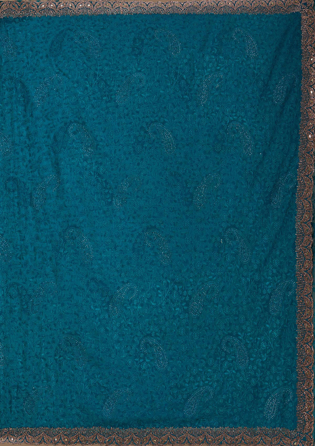 Magenta Pink Threadwork Georgette Saree