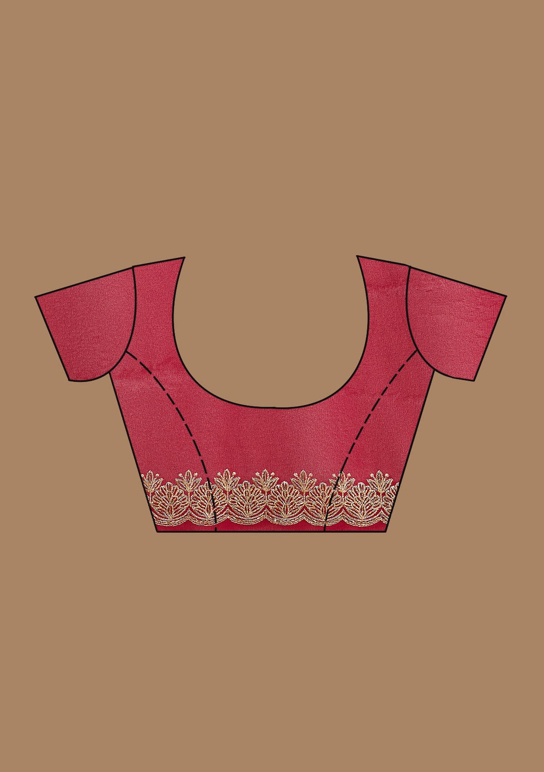 Magenta Pink Zariwork (Gold) Georgette Saree