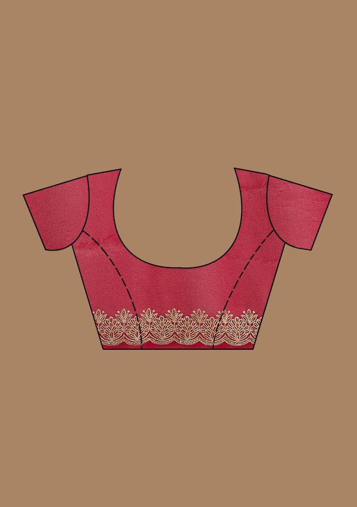 Magenta Pink Zariwork (Gold) Georgette Saree